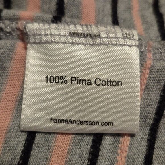 Hanna Andersson girls size 110 or 5 dress pink gray & black stripe, vguc - Picture 4 of 6